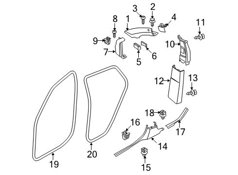 2012 BMW X6 Interior Trim - Pillars, Rocker & Floor Cover Cap "Airbag" Diagram for 51437138816