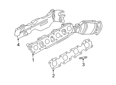 2006 Infiniti FX45 Exhaust Manifold Gasket-Exhaust Manifold, A Diagram for 14036-AR000