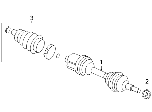 2011 Chevrolet Malibu Drive Axles - Front Front Wheel Drive Shaft Assembly Diagram for 22799827