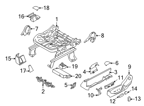 2014 Ford Escape Power Seats Front Cover Cap Diagram for CJ5Z-78672A40-AC