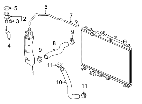 2019 Honda HR-V Hoses, Lines & Pipes Hose B, Reserve Tank Diagram for 19104-51B-H00