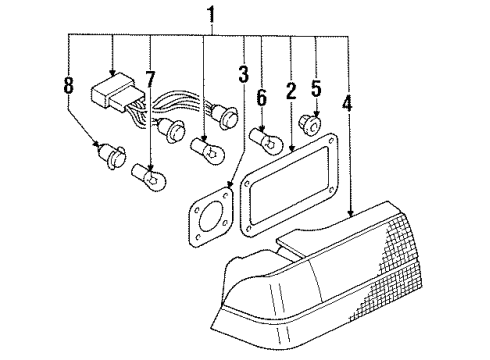 1994 Eagle Talon Bulbs Bulb Diagram for L000000880