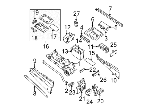 2007 Nissan Titan Center Console Air Outlet-Console Diagram for 68794-ZC000