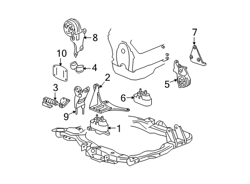 2007 Chevrolet Malibu Engine Mounting Bracket-Engine Mount Diagram for 15298010