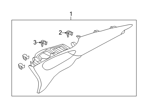 2015 Hyundai Azera Interior Trim - Quarter Panels Trim Assembly-Rear Pillar LH Diagram for 85850-3V105-HZ