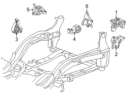 2015 Chevrolet Cruze Engine & Trans Mounting Transmission Mount Bracket Diagram for 13419347