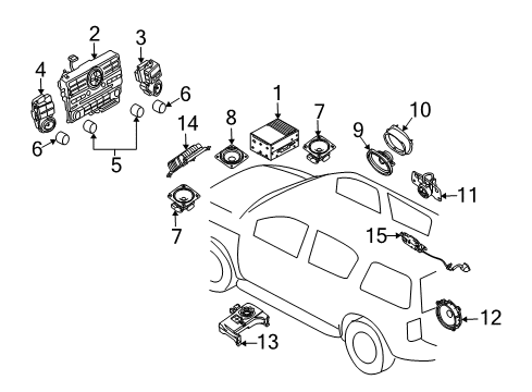 2008 Infiniti QX56 Sound System Knob-Radio Diagram for 28043-ZQ00B