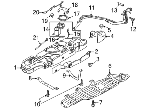 2022 Ford Bronco Fuel System Components Lock Ring Diagram for 7L1Z-9C385-B