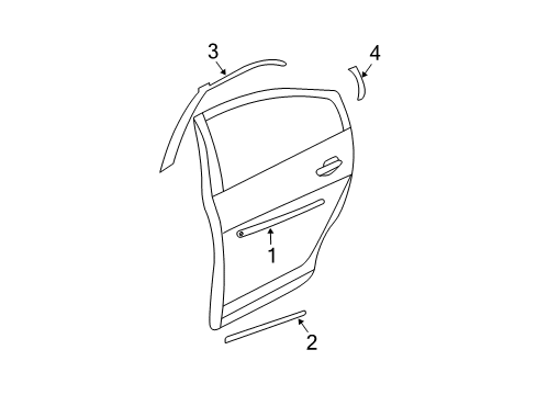 2005 Nissan Maxima Exterior Trim - Rear Door Tape-Rear Door SASH Rear, LH Diagram for 82819-7Y060