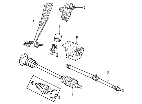 2003 Dodge Caravan Rear Axle Shafts & Joints, Differential, Drive Axles, Propeller Shaft Driveshaft Yoke Flange Diagram for 5019759AA