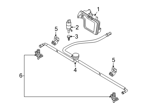 2007 BMW 650i Washer Components Hose Clamp Diagram for 07147129651