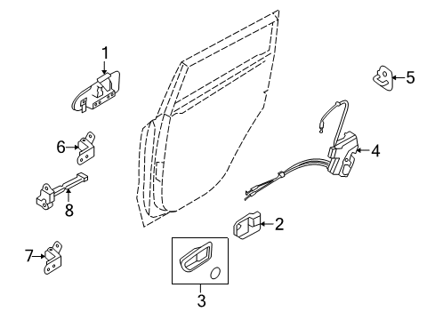 2010 Kia Soul Rear Door Rear Door Outside Handle Assembly, Left Diagram for 836502K00000