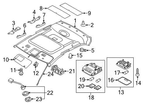 2011 Kia Forte Interior Trim - Roof Lamp Assembly-OVERHEADEAD Console Diagram for 928201M0008O