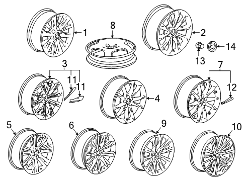 2017 Cadillac XTS Wheels Test, Test Part Number Diagram for 12345678