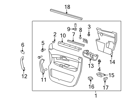 2010 Saturn Outlook Interior Trim - Front Door Window Switch Diagram for 25936887