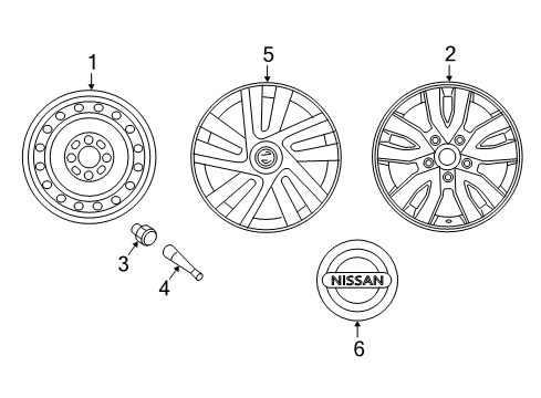 2016 Nissan NV200 Wheels Cover-Disc Wheel Diagram for 40315-3LM0A