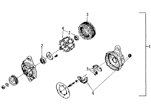 1995 Infiniti Q45 Alternator Bearing-Ball Diagram for 23120-1P105