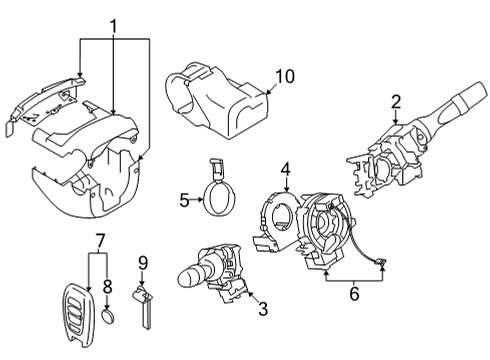 2022 Toyota GR86 Shroud, Switches & Levers Wiper Switch Diagram for SU003-10006