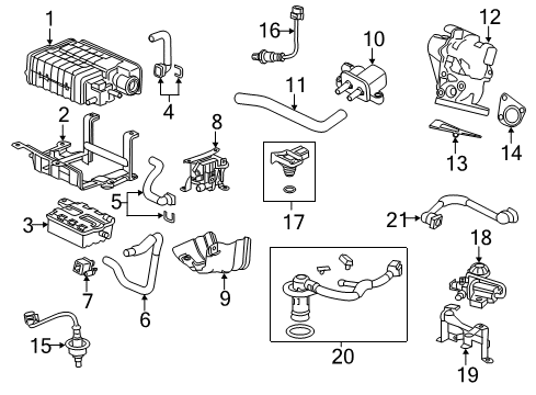 2014 Honda Accord Emission Components Valve Assembly, Purge Control Solenoid Diagram for 36162-5G0-A01