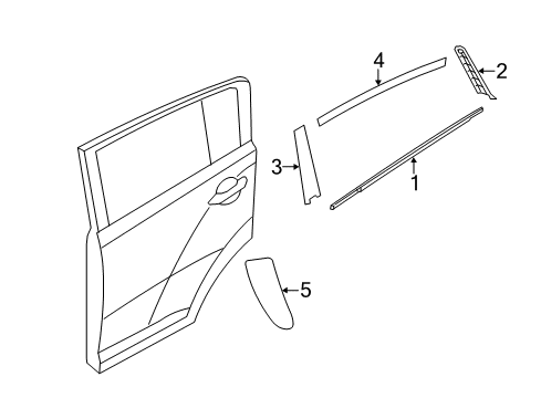 2014 Kia Sportage Exterior Trim - Rear Door GARNISH Assembly-Rear Door R Diagram for 832703W010