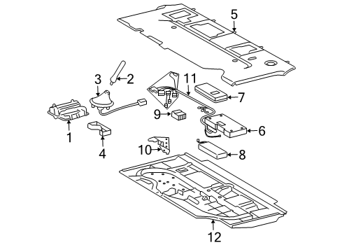 2005 Lexus GX470 Communication System Components Mayday Battery Diagram for 86777-0W040