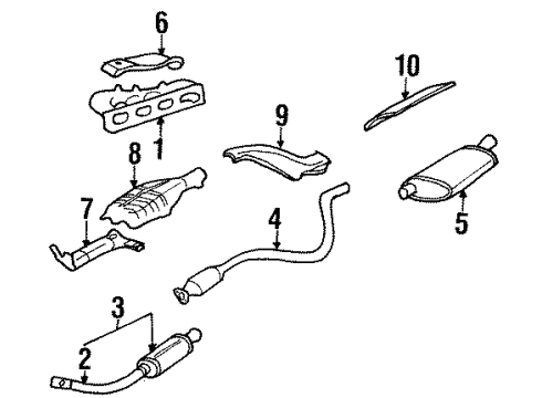 1996 Oldsmobile Achieva Exhaust Manifold Exhaust Manifold Pipe Diagram for 24575660