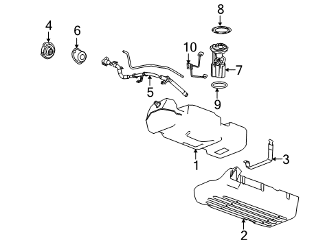 2008 Hummer H2 Fuel Supply Cap Diagram for 25835357