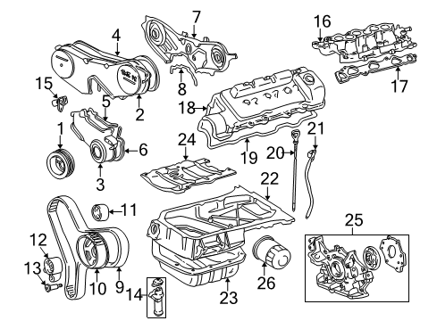 2000 Toyota Camry Powertrain Control ECM Diagram for 89666-06121