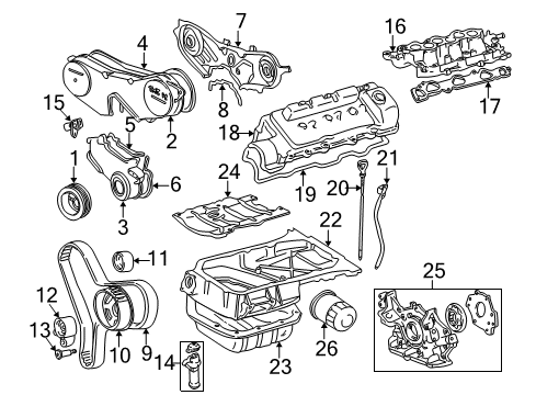 2000 Toyota Camry Powertrain Control ECM Diagram for 89661-0W111