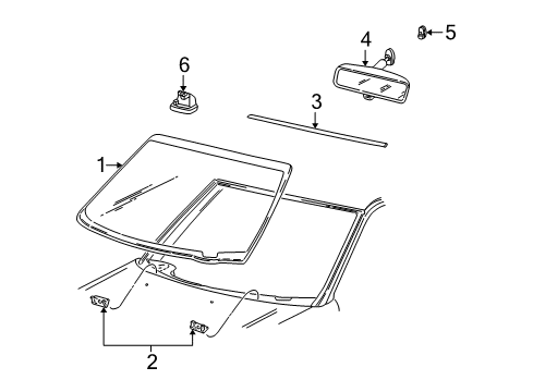 2002 Lincoln Blackwood Windshield Glass Weatherstrip Diagram for YL3Z-1503110-AA