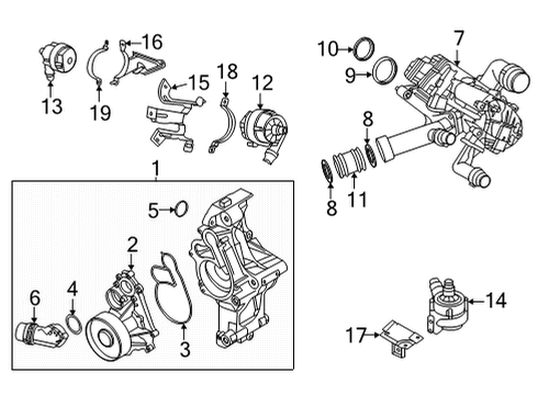 2020 BMW X6 Water Pump Hexalobular Socket Screw Diagram for 07119907490