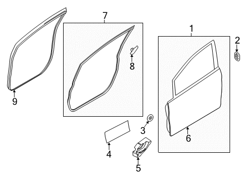 2018 Ford Fiesta Front Door Door Weatherstrip Diagram for CE8Z-5420531-C