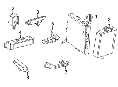 2021 Toyota Mirai Keyless Entry Components Antitheft Module Diagram for 89784-06040