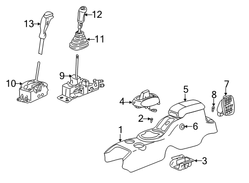 2003 Dodge Stratus Gear Shift Control - MT Console-Floor Diagram for RE911TMAH