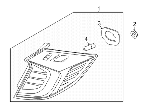 2020 Hyundai Sonata Bulbs Lamp Assembly-Rear Comb Outside, LH Diagram for 92401-L0000