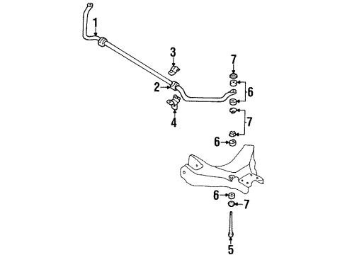 1996 Nissan Pickup Stabilizer Bar & Components - Front Bracket-STABILIZER Diagram for 56231-41G10