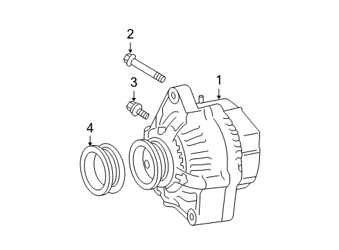 2008 Scion tC Alternator Alternator Mount Bolt Diagram for 90105-A0145