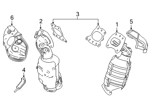 2022 Lexus ES350 Exhaust Manifold Heat Shield Diagram for 17167-0P010