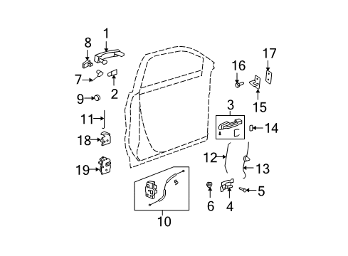 2015 GMC Acadia Front Door - Lock & Hardware Lock Rod Diagram for 21997486