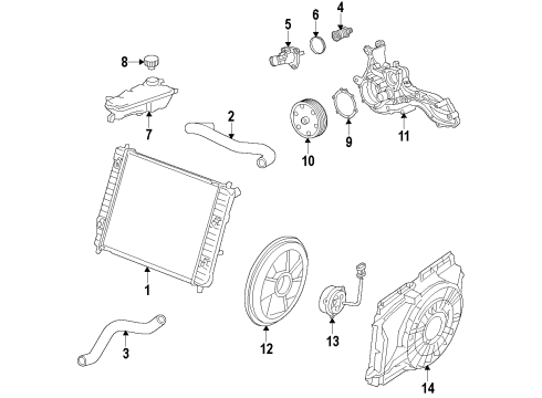 2016 Chevrolet Corvette Cooling System, Radiator, Water Pump, Cooling Fan Water Pump Kit Diagram for 12687616