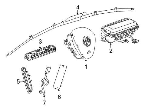 2018 Buick Regal TourX Air Bag Components Driver Air Bag Diagram for 84164842