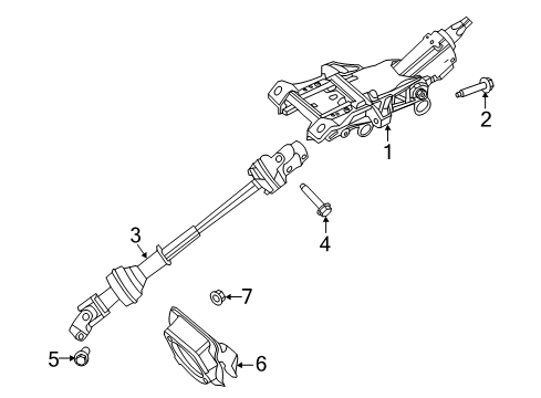 2014 Ford Explorer Steering Column & Wheel, Steering Gear & Linkage Column Assembly Diagram for DB5Z-3C529-F