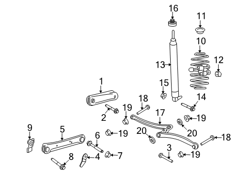 2007 Ford Crown Victoria Rear Suspension Components, Lower Control Arm, Upper Control Arm, Ride Control, Stabilizer Bar Coil Spring Diagram for 6W7Z-5560-B