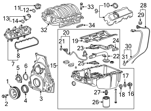 2016 Chevrolet Silverado 1500 Intake Manifold Manifold Diagram for 12654946