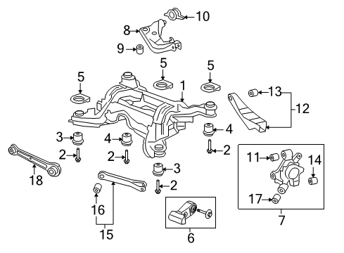2013 Chevrolet Caprice Rear Suspension, Lower Control Arm, Upper Control Arm, Stabilizer Bar, Suspension Components Suspension Crossmember Bolt Diagram for 92138973