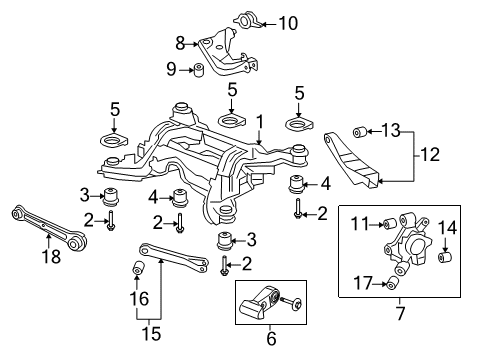 2011 Chevrolet Caprice Rear Suspension, Lower Control Arm, Upper Control Arm, Stabilizer Bar, Suspension Components Bushing, Rear Suspension Upper Control Arm Diagram for 92245209