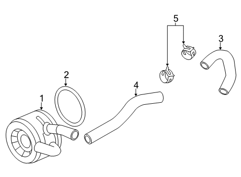 2006 Honda Civic Oil Cooler Hose, Oil Cooler Outlet Diagram for 19423-PRB-A00