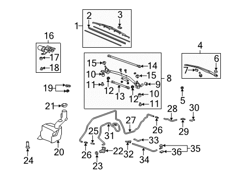 2007 Acura MDX Wiper & Washer Components Joint Y, Washer (Denso) Diagram for 76830-SM1-004