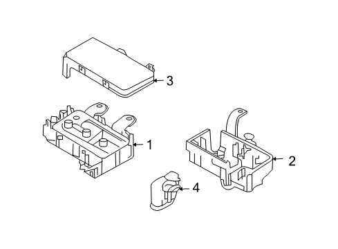 2010 Hyundai Sonata Electrical Components Engine Room Junction Box Assembly Diagram for 91950-3K760