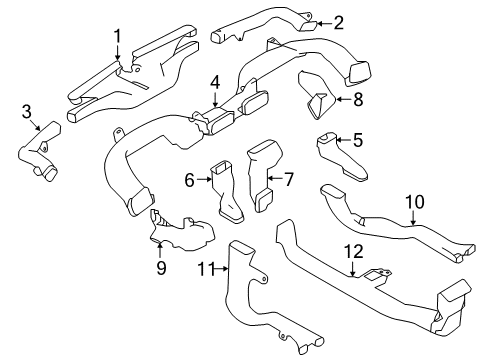 2019 Nissan Rogue Sport Ducts Duct-Foot Diagram for 27125-4BA0A